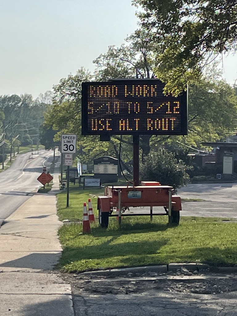 Digital Road Work Sign