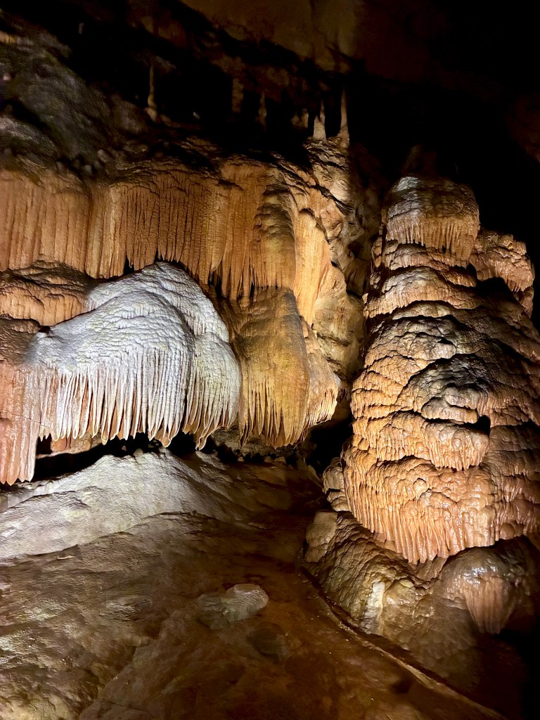 Cave formations - pillar and "curtains"