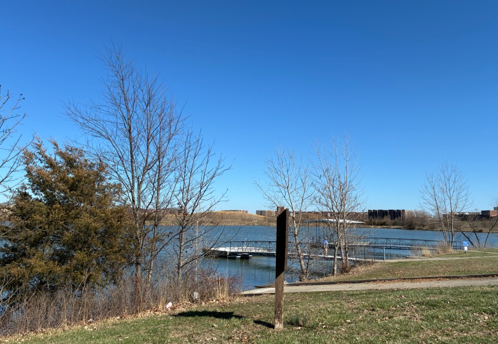 Lake with a couple of small fishing docks